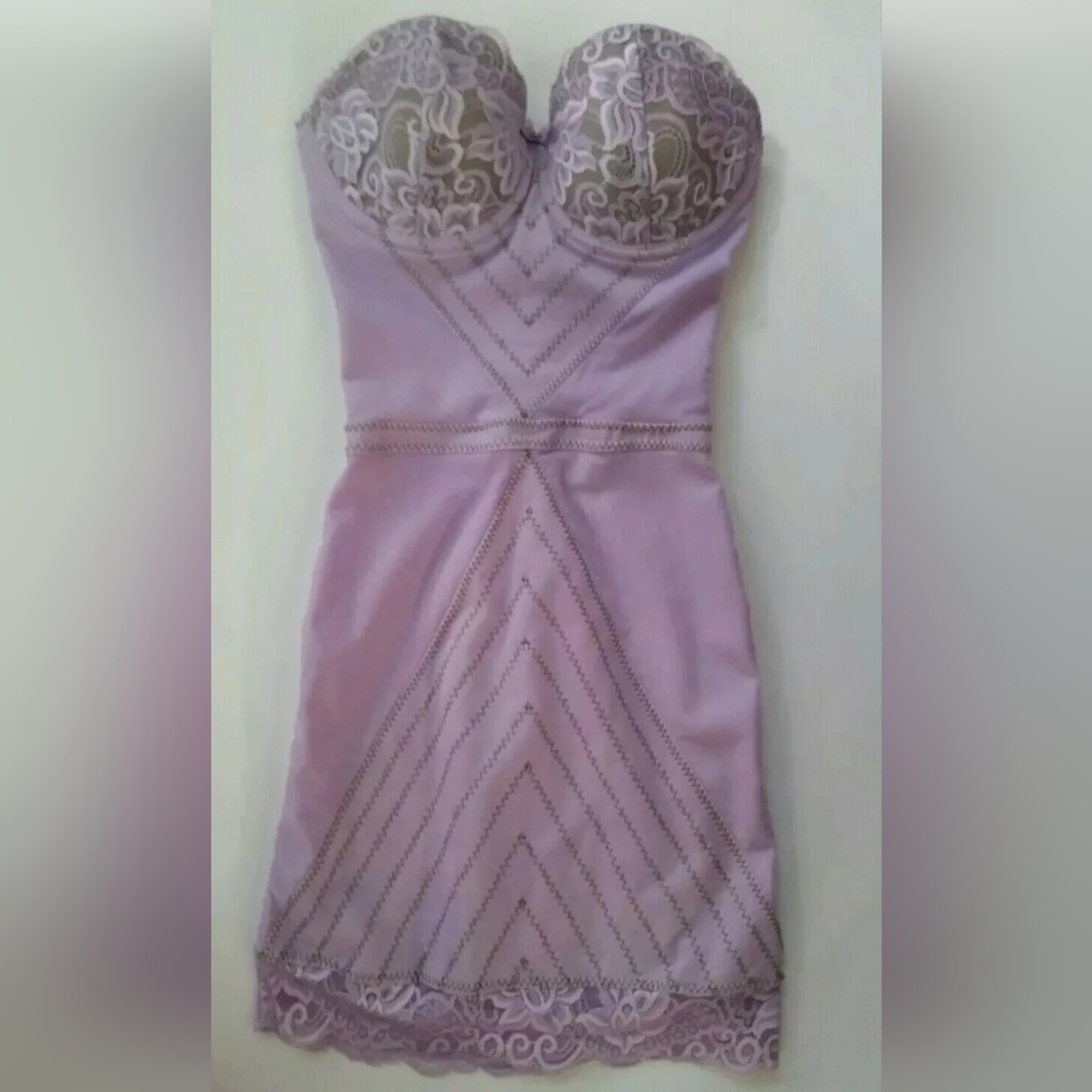 VINTAGE TRASHY LINGERIE PURPLE BUSTIER CORSET MINI DRESS XS